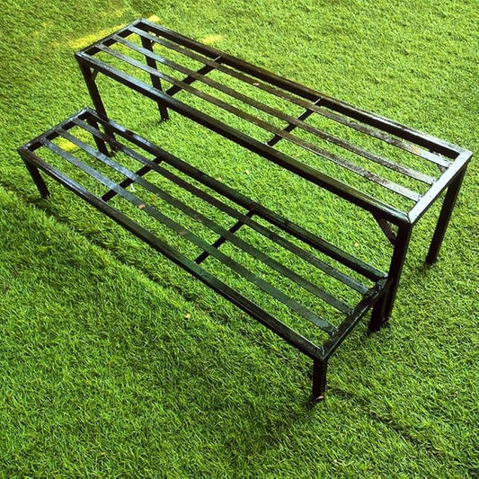 DHYANI® Heavy Duty 2 Step Indoor Outdoor Plant Pot Stand with Scratchless Base Premium Strong Flower Gamla Shelf Rack for Garden Balcony Home Living Room Decor (3 feet+2 inch) Total 38inch Lenth